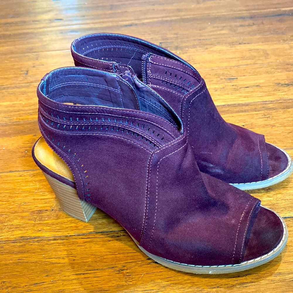 Purple suede heels
